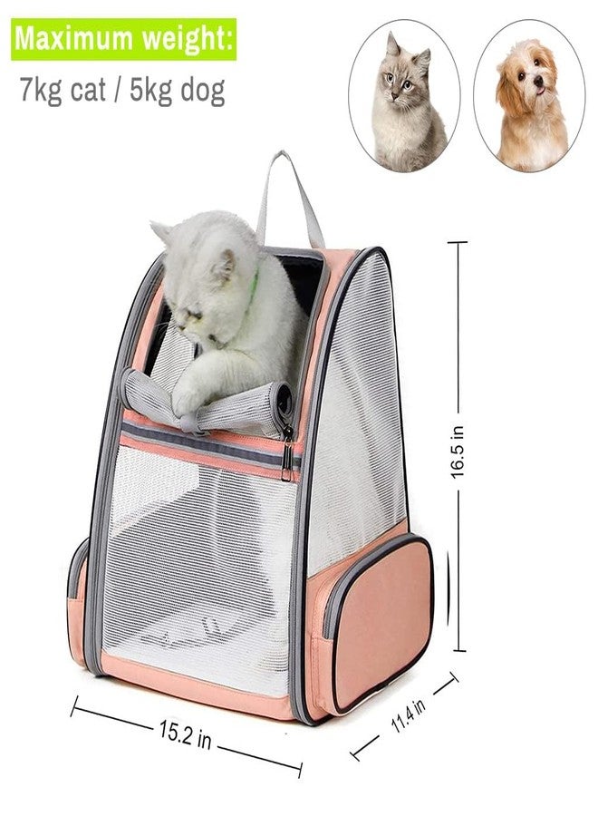 Foliam Foodie Puppies Pet Backpack Carrier for Small Cats Dogs | Ventilated Design, Safety Straps, Buckle Support, Collapsible | Designed for Travel, Hiking & Outdoor Use (Pink) - Image 2